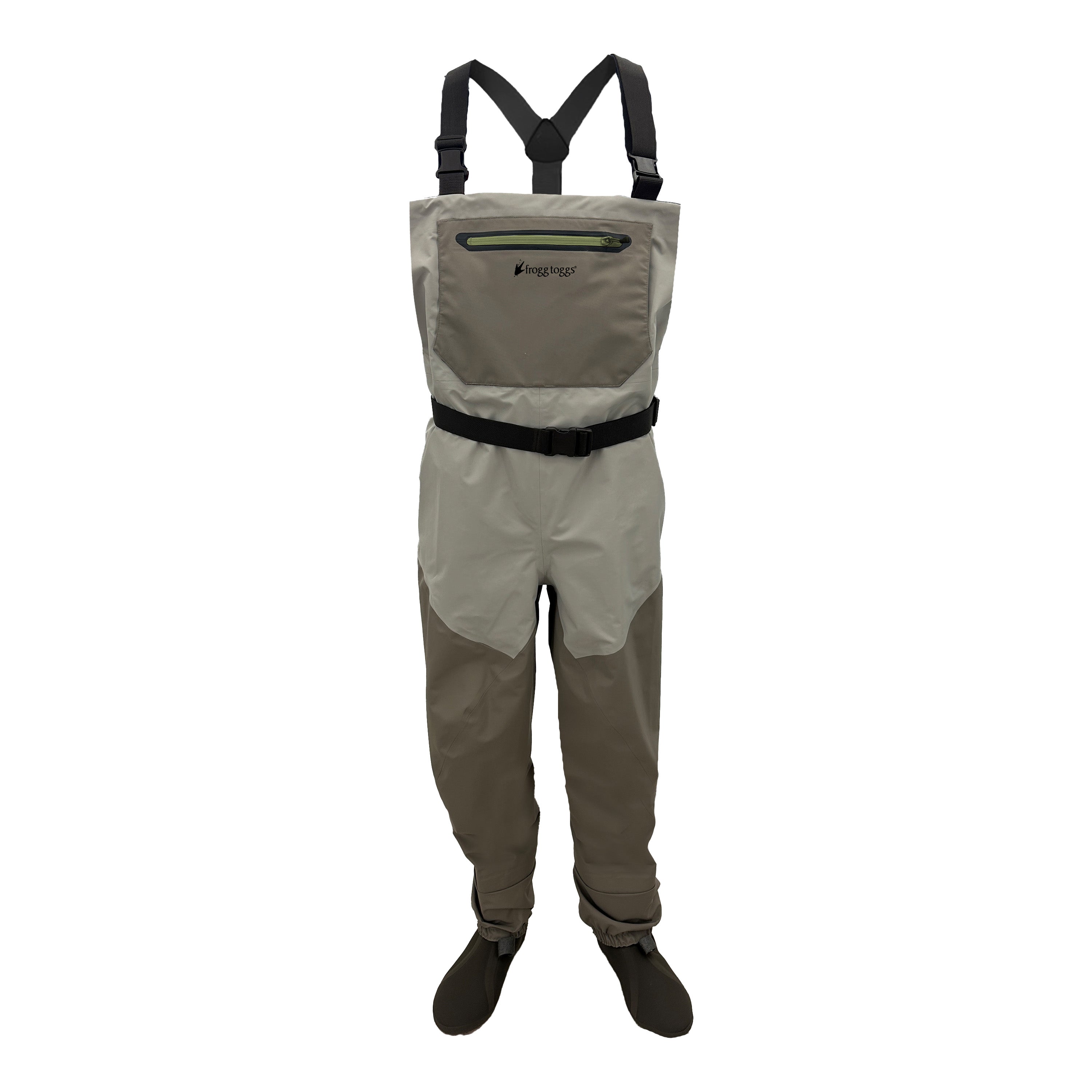 Waders with a strap on a white background