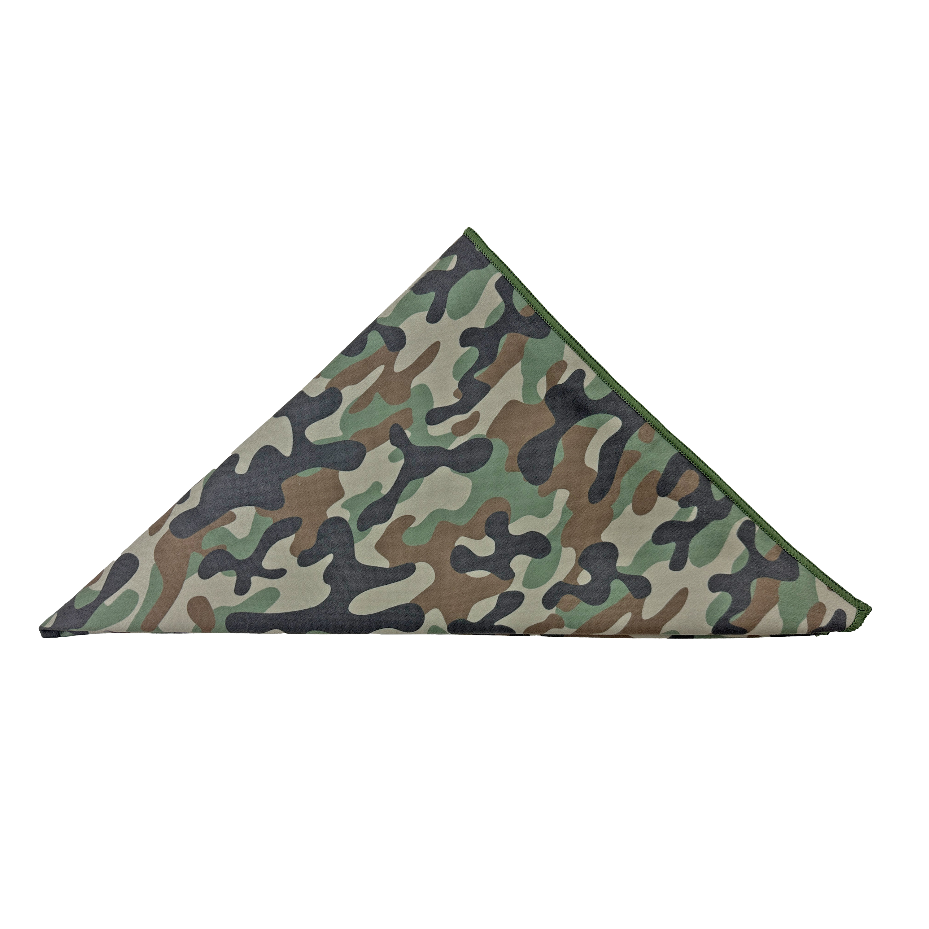 Camouflage-patterned bandana on a white background
