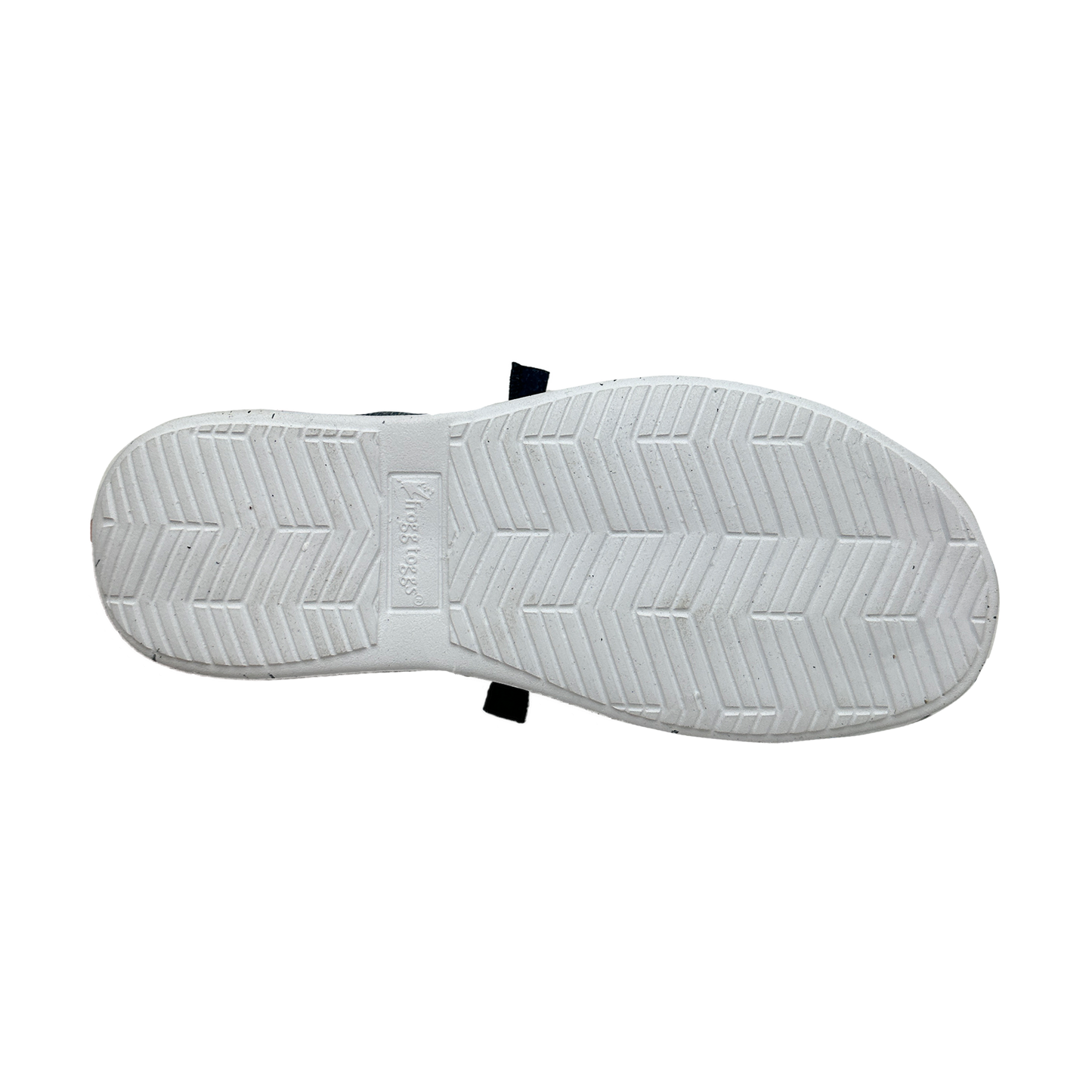 White shoe sole with tread pattern on a white background