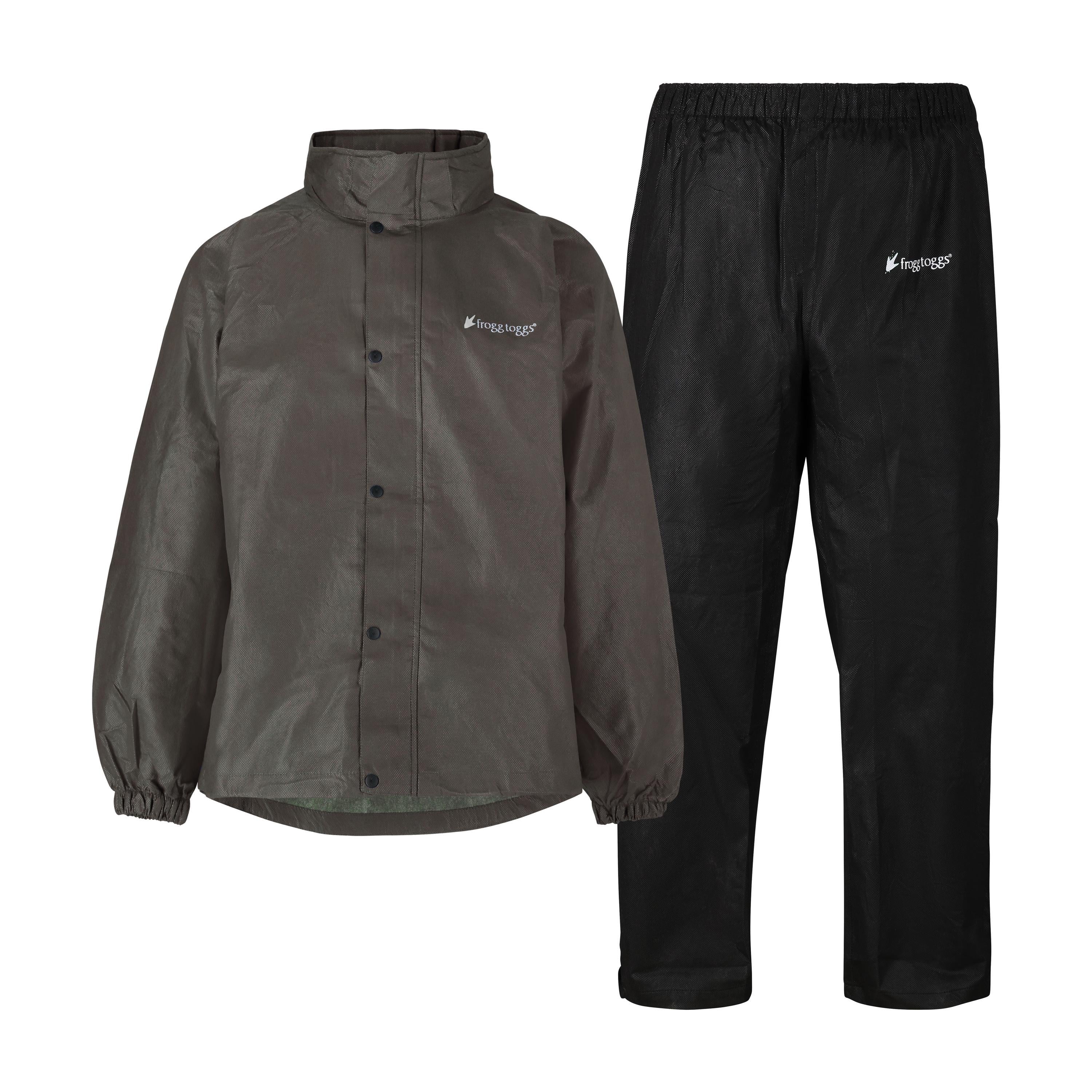 Frogg Toggs® Men's Classic All-Sport Waterproof Breathable Rain Suit Black and Stone / LG