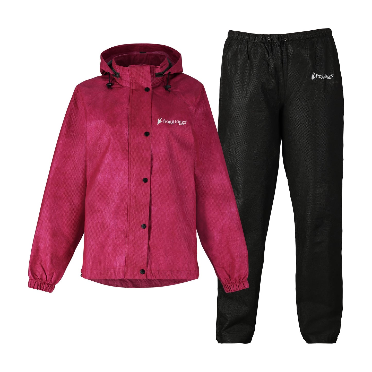 Frogg Toggs® Women's Classic All-Purpose Waterproof Breathable Rain Suit Black Cherry and Black / MD