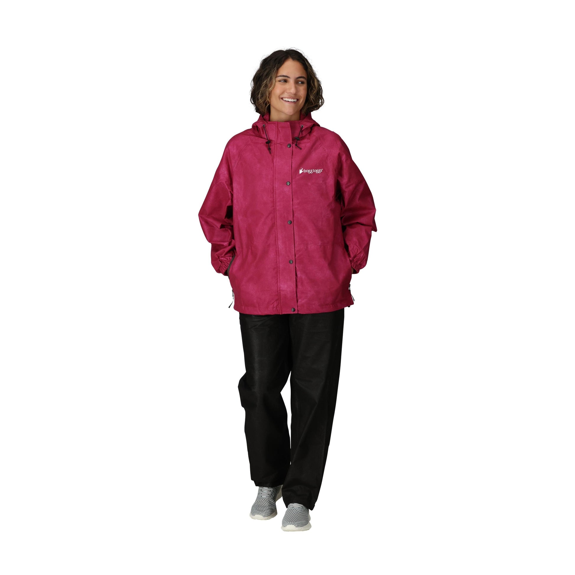 Frogg Toggs® Women's Pro Action Hooded Waterproof Jacket Black Cherry / LG