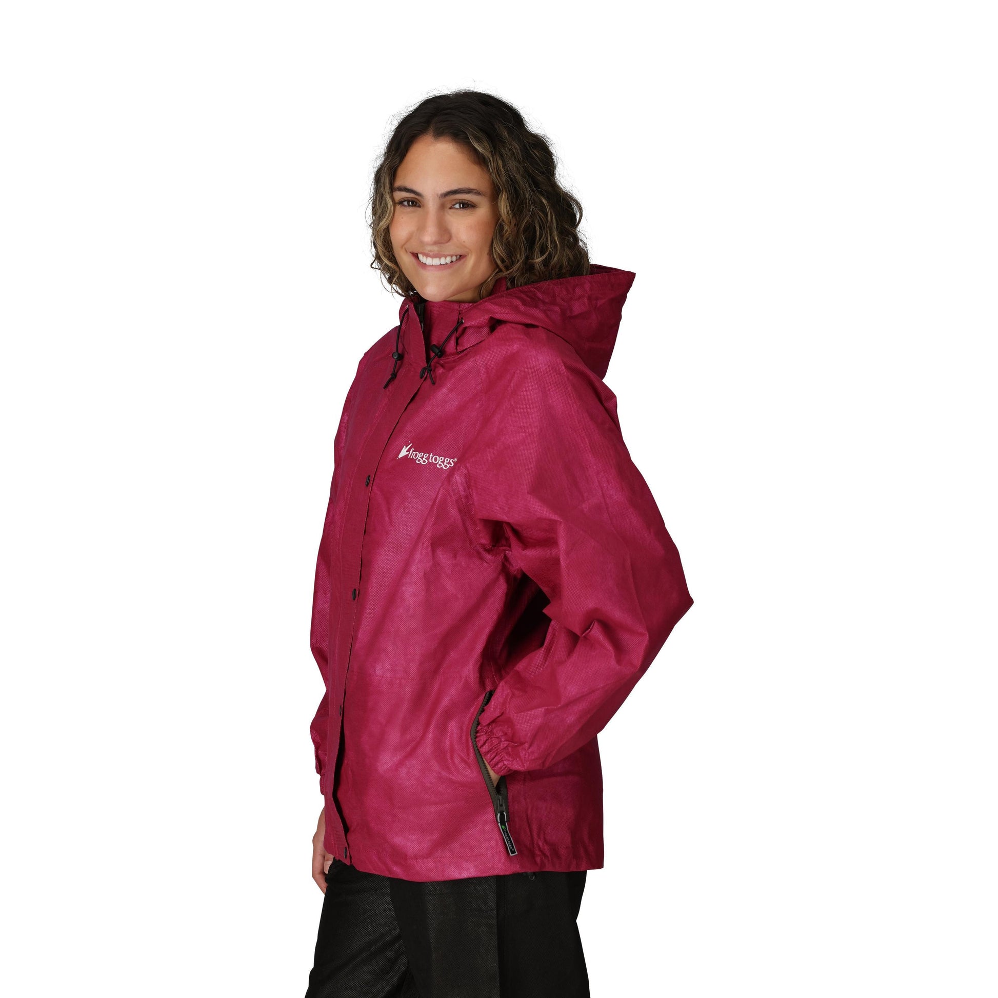 Frogg Toggs® Women's Pro Action Hooded Waterproof Jacket Black Cherry / LG