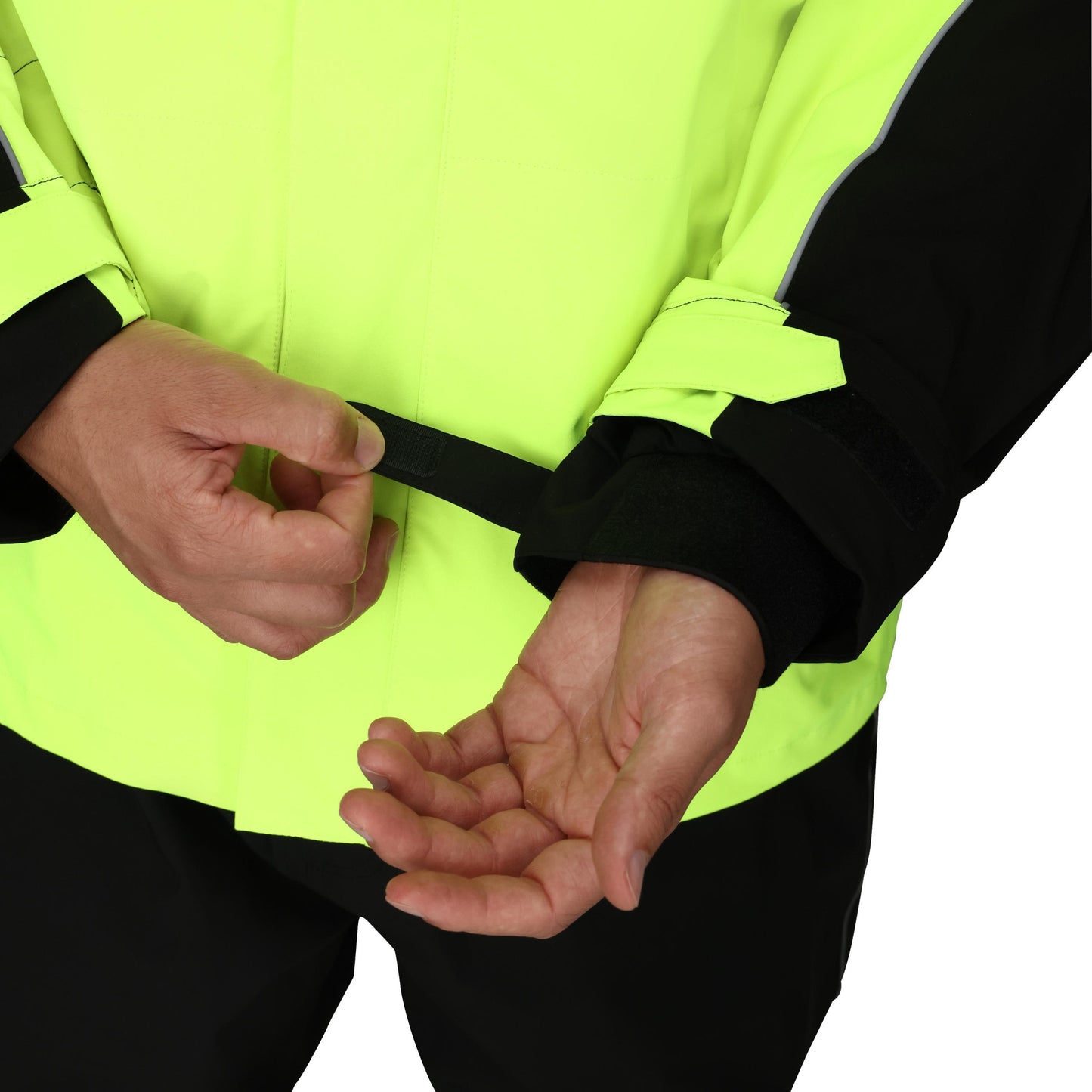 Frogg Toggs® Men's Pilot II Waterproof Cruiser Jacket Black and High Vis Green / LG
