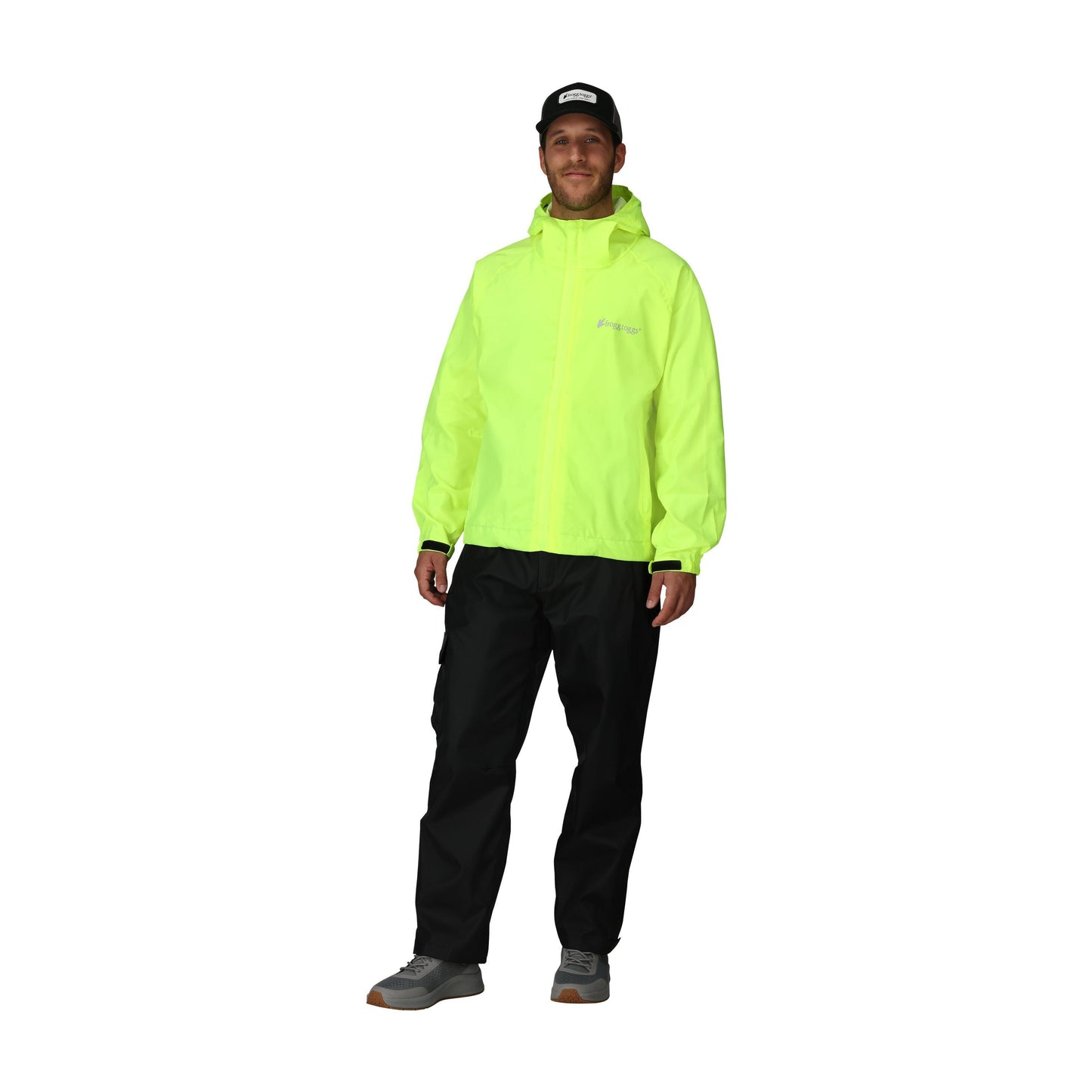 Frogg Toggs® Men's StormWatch Hooded Waterproof Jacket High Vis Green / LG