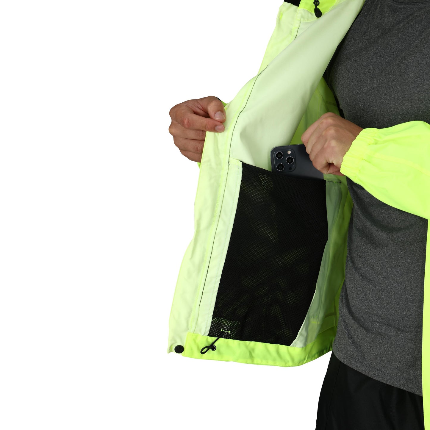 Frogg Toggs® Men's StormWatch Hooded Waterproof Jacket High Vis Green / LG