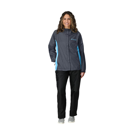 Frogg Toggs® Women's StormWatch Waterproof Jacket Black with Turquoise / LG