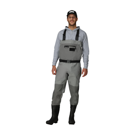 Frogg Toggs® Men's Hellbender PRO Bootfoot Felt Sole Chest Wader Gray / 10
