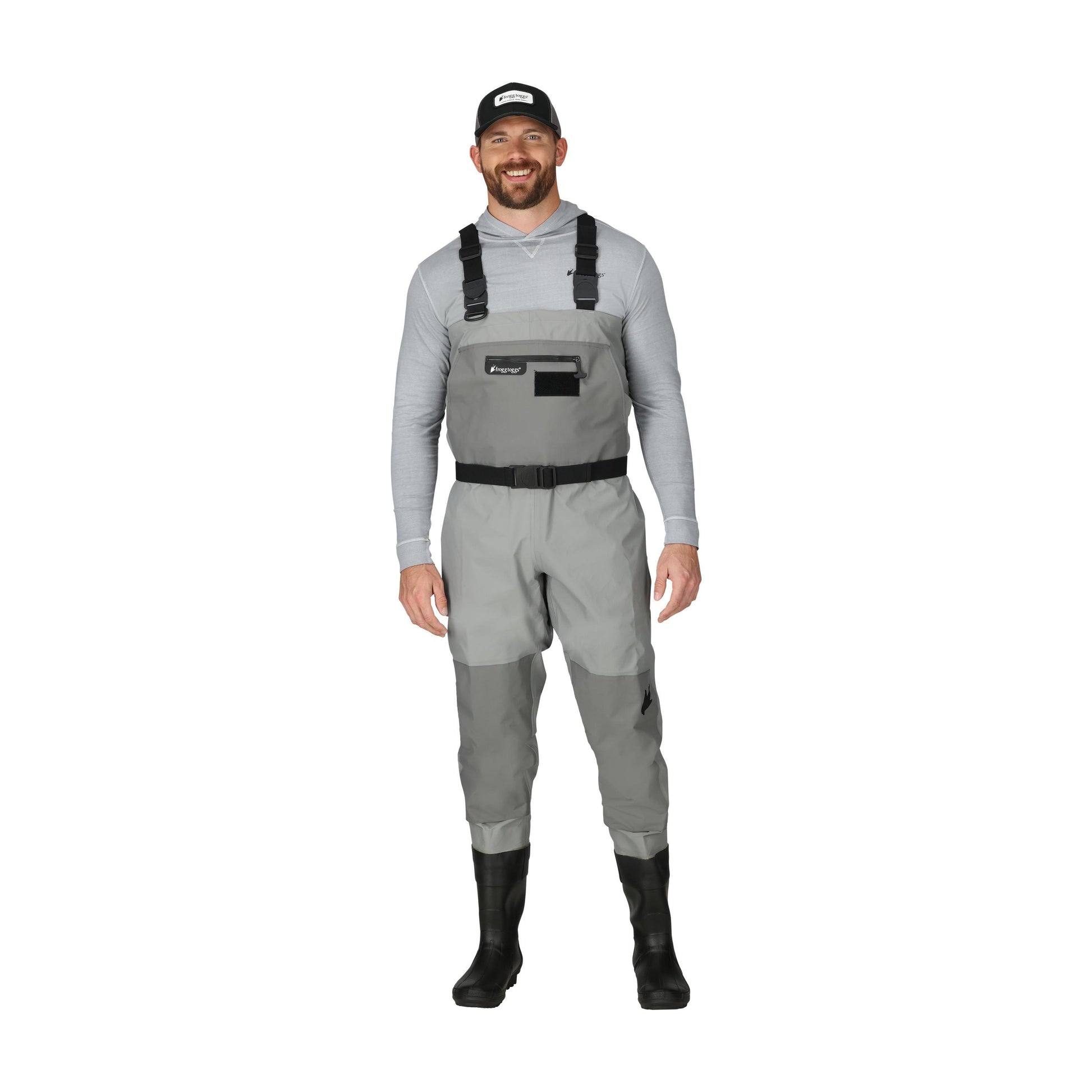 Frogg Toggs® Men's Hellbender PRO Bootfoot Lug Sole Chest Wader Gray / 10