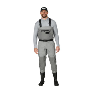 Frogg Toggs® Men's Hellbender PRO Bootfoot Lug Sole Chest Wader Gray / 10