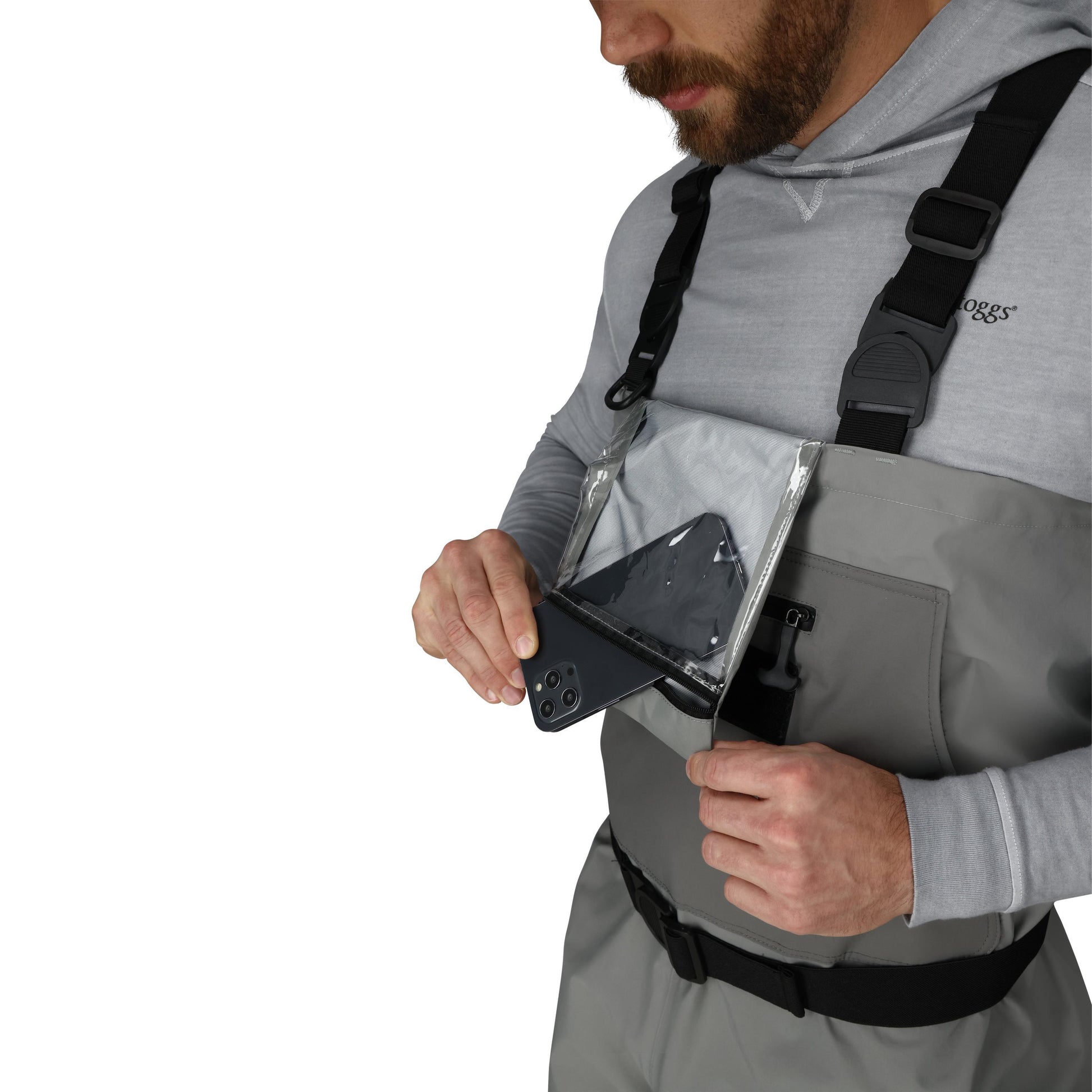 Frogg Toggs® Men's Hellbender PRO Bootfoot Lug Sole Chest Wader Gray / 10