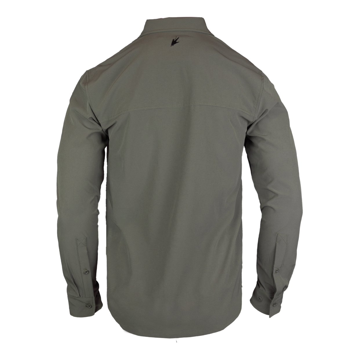 Gray long-sleeve shirt on a white background