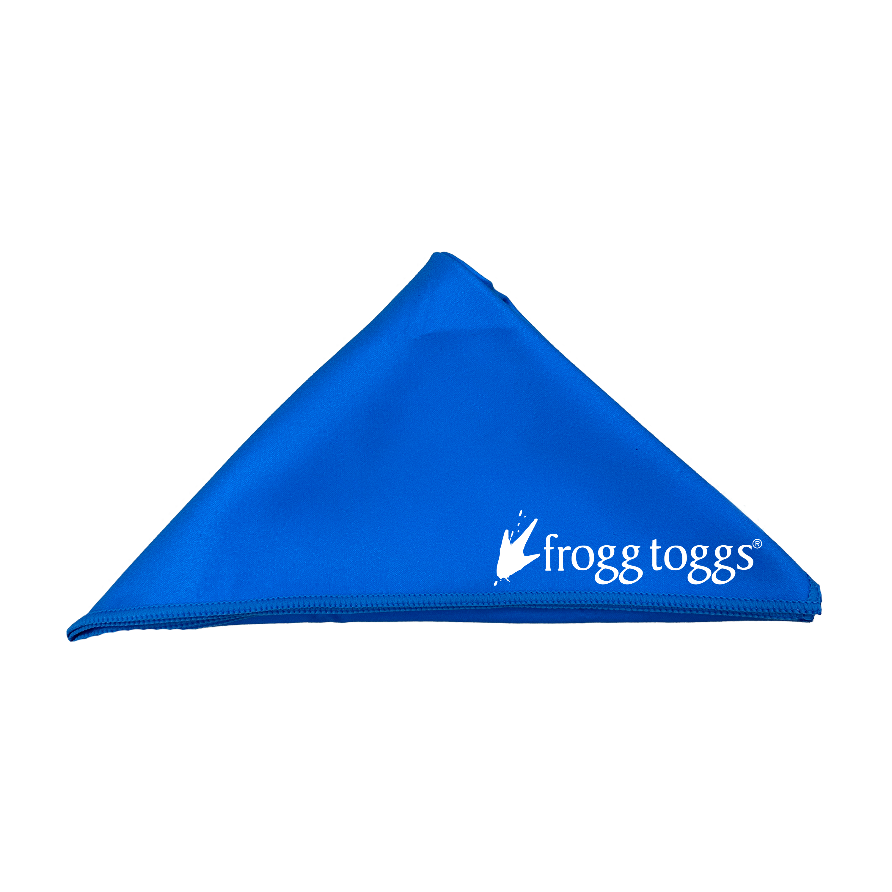 Blue bandana with 'frogg toggs' logo on a white background