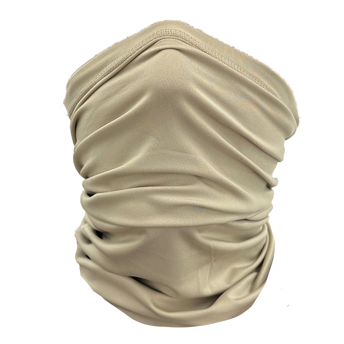 Beige neck gaiter on a white background