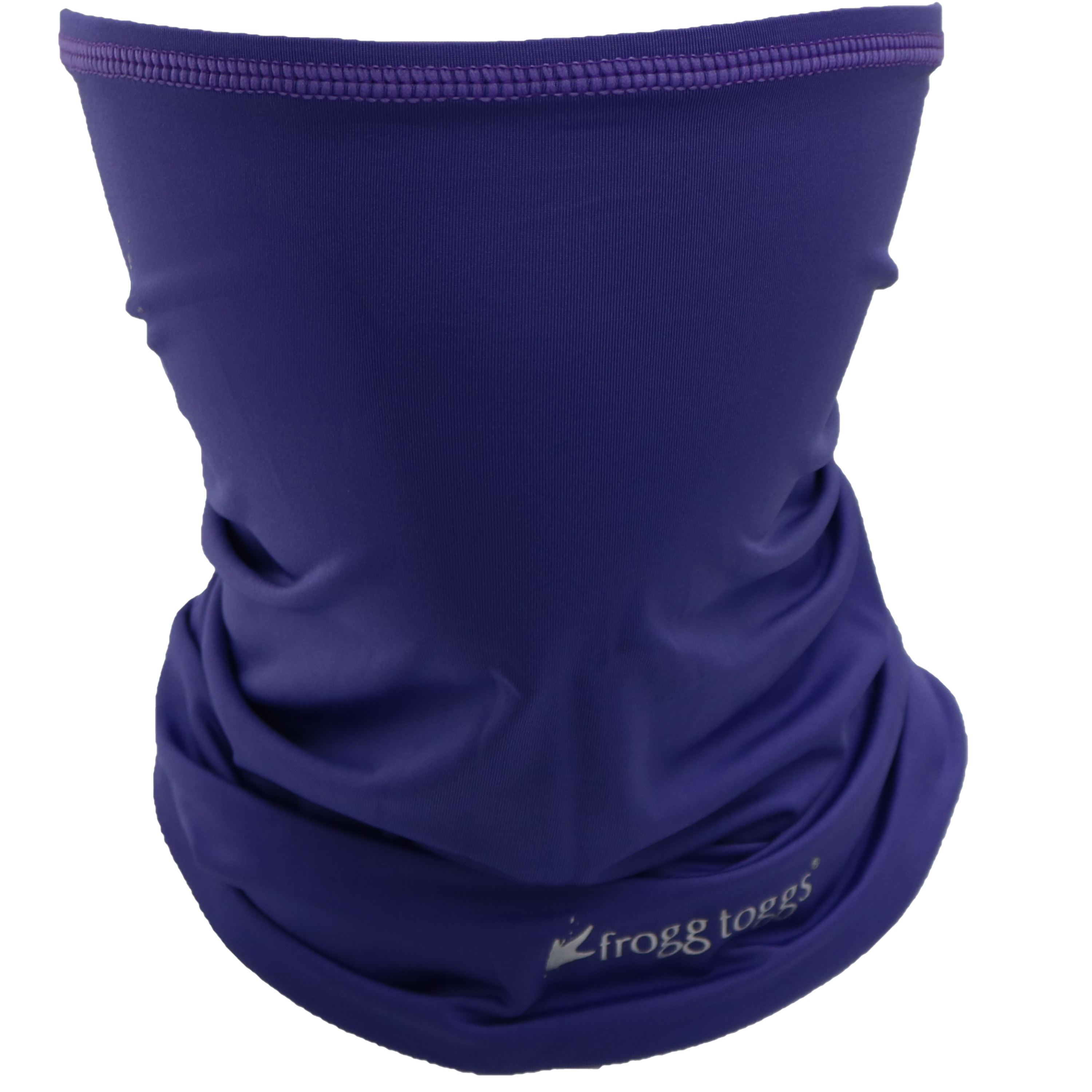 Purple frogg toggs cooling neck gaiter with gray logo