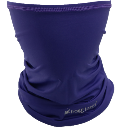 Purple frogg toggs cooling neck gaiter with gray logo
