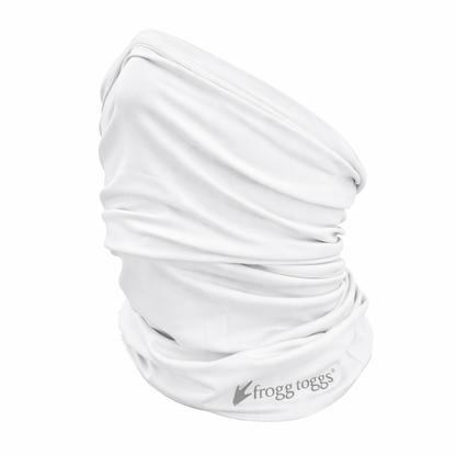 white neck gaiter on white background
