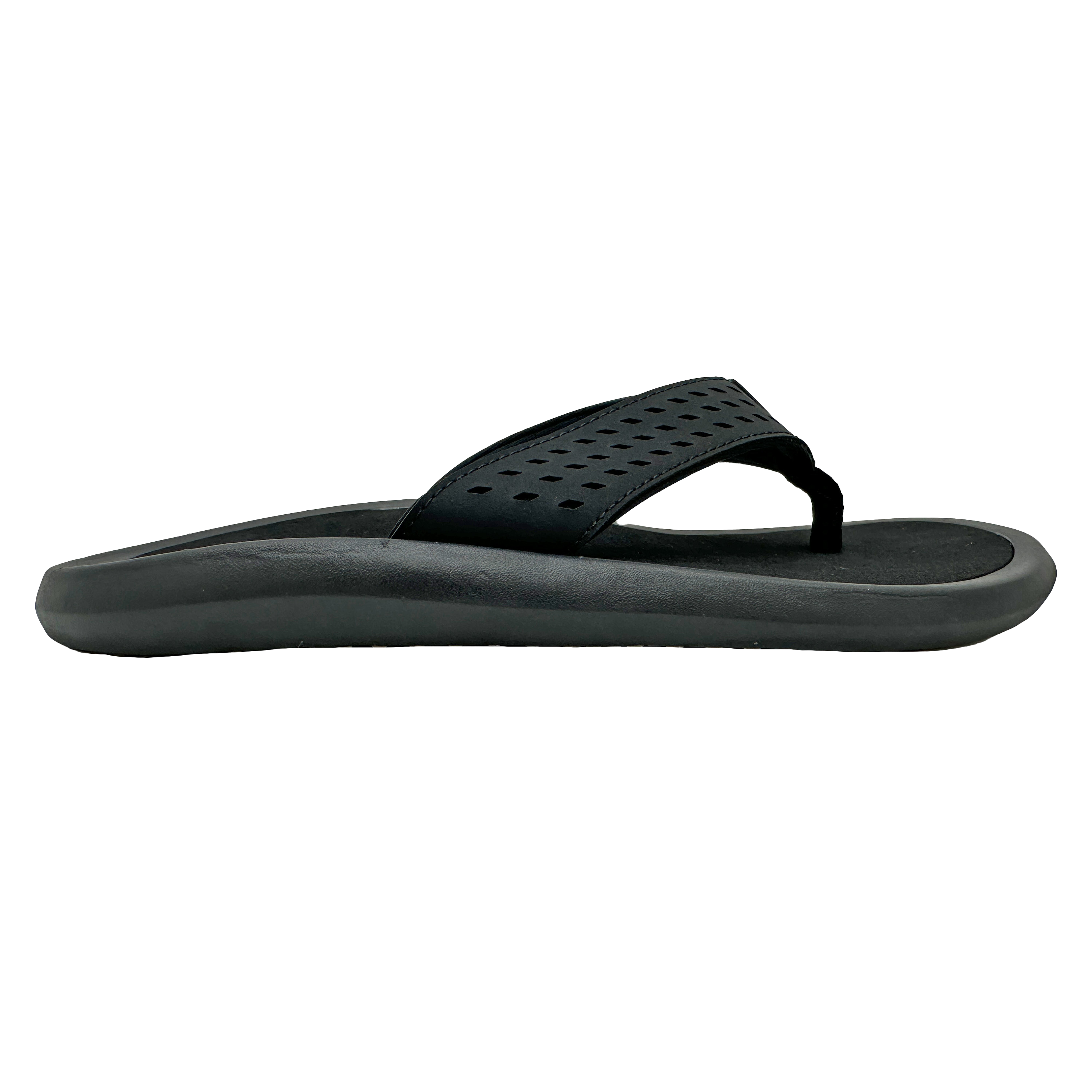 Black sandal with a white background