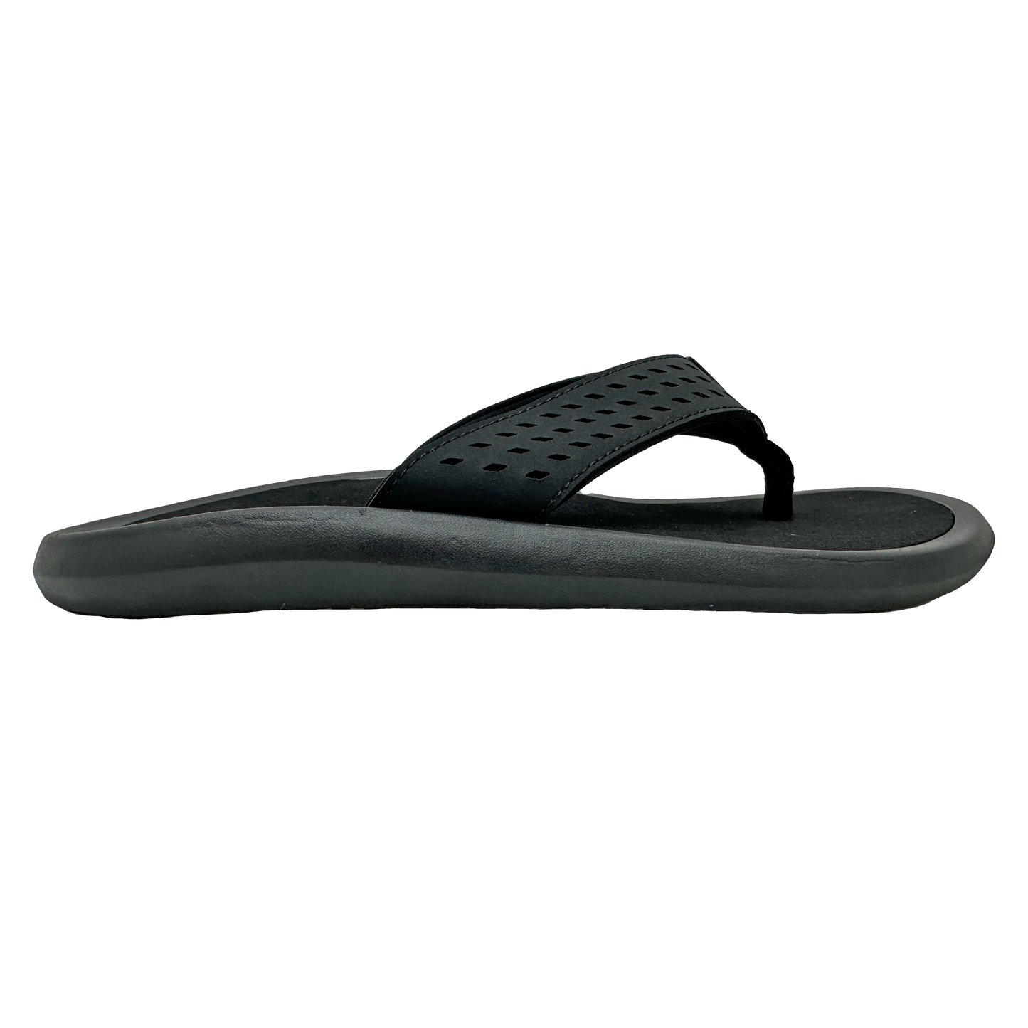Black sandal with a white background