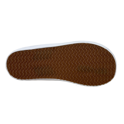 Brown shoe sole with white border on a white background