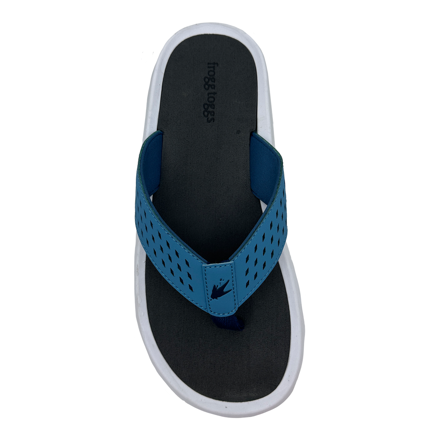 Blue sandal with white sole on a white background