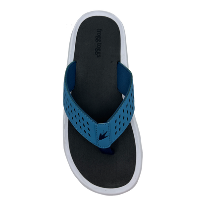 Blue sandal with white sole on a white background