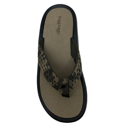 Flip-flop sandal with star pattern on a white background