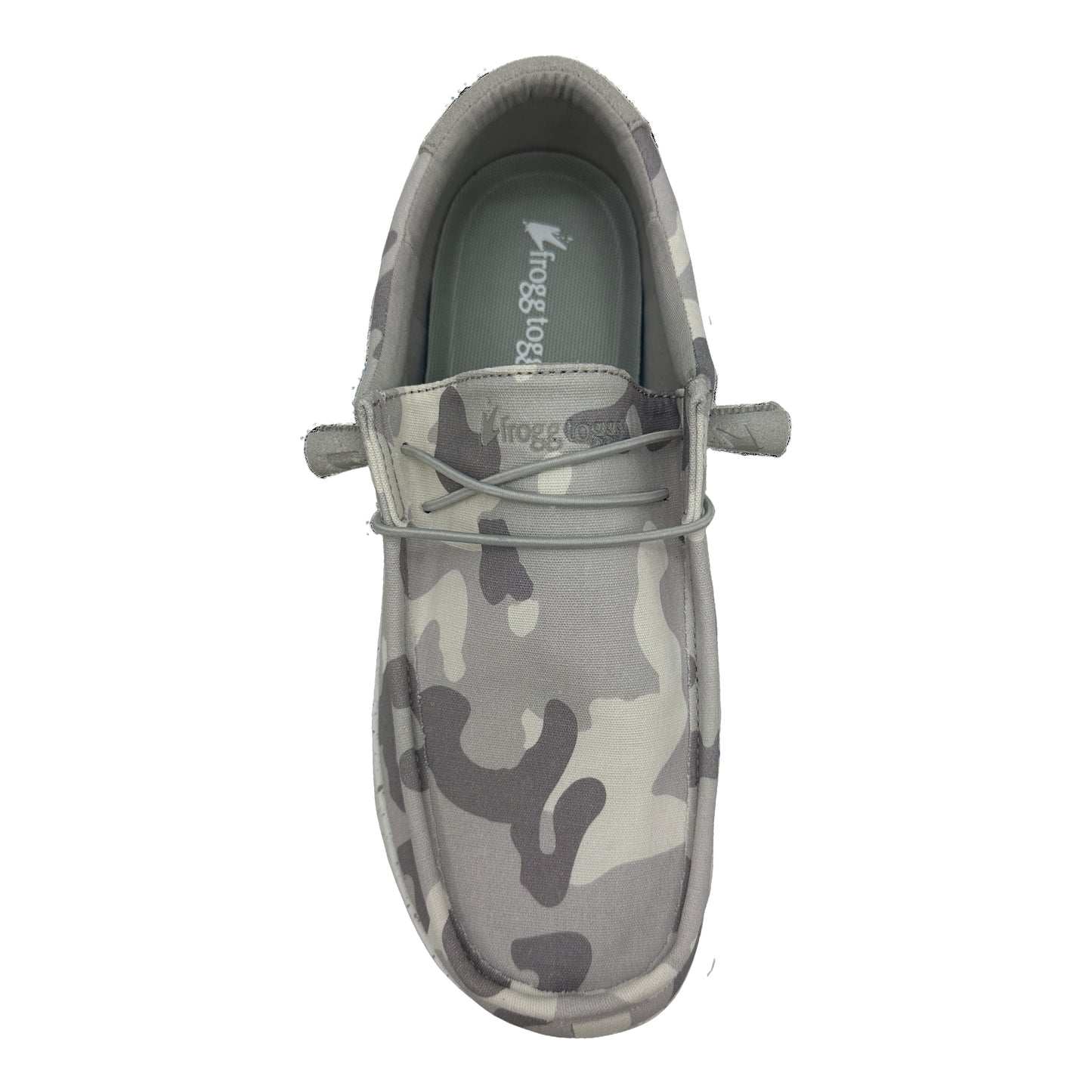 Camouflage-patterned loafer shoe on a white background