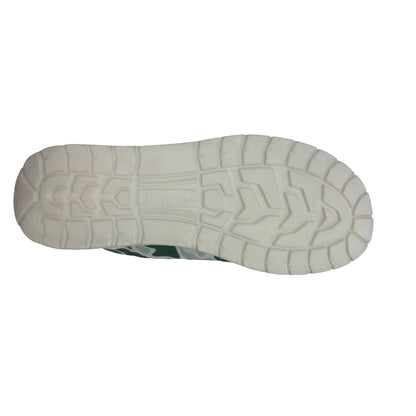White sole of a shoe on a white background