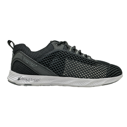 Black water type sneaker on a white background