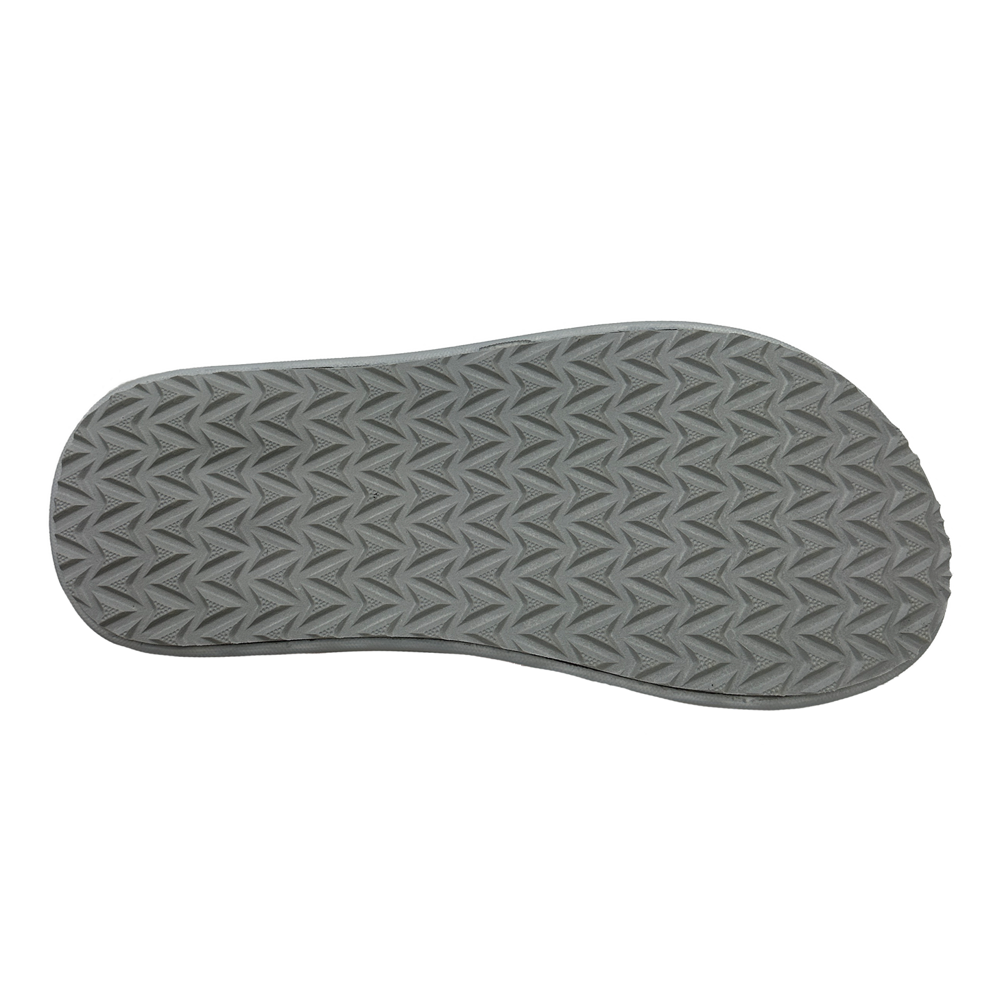 Gray shoe sole with textured pattern on a white background