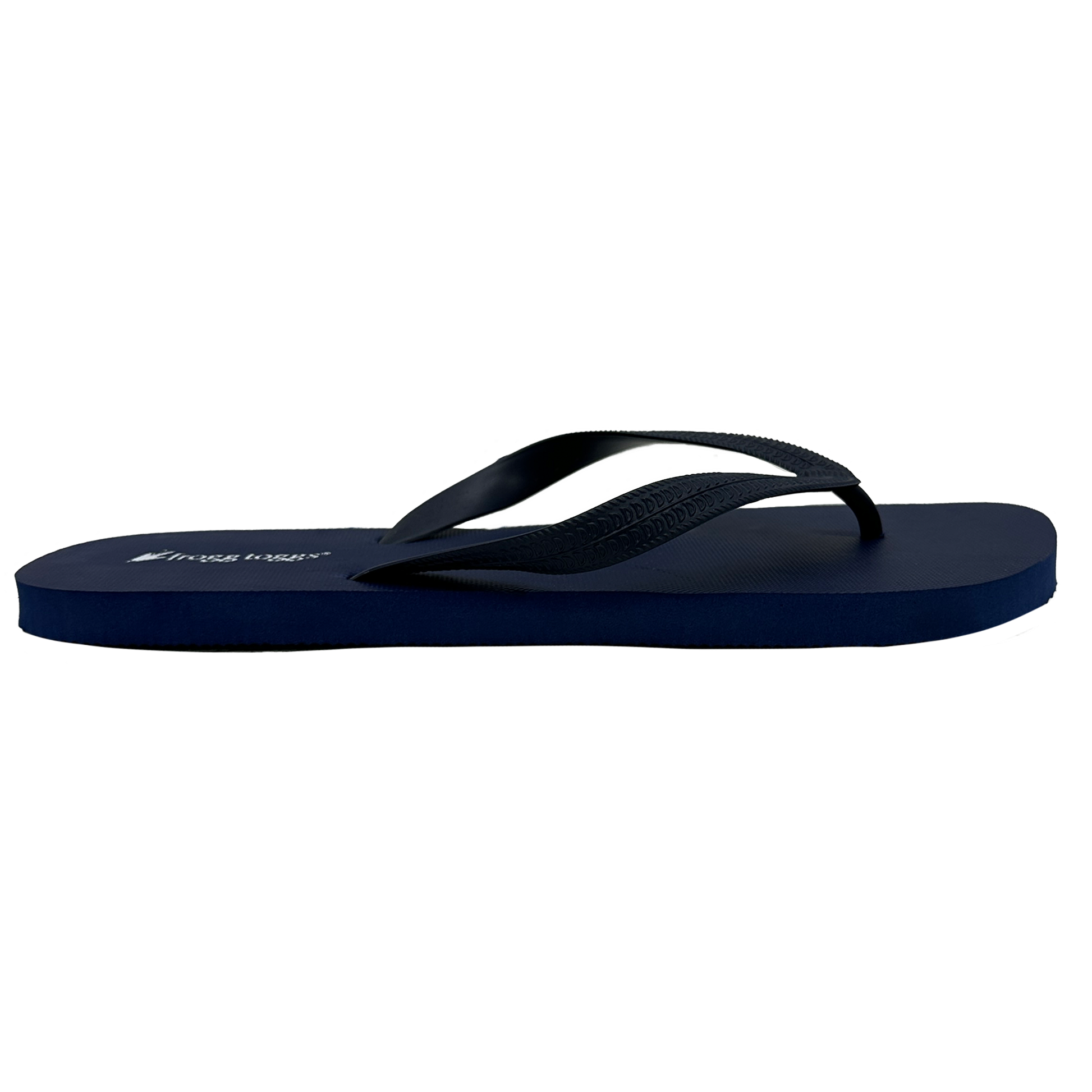 Black flip-flop sandal on a white background