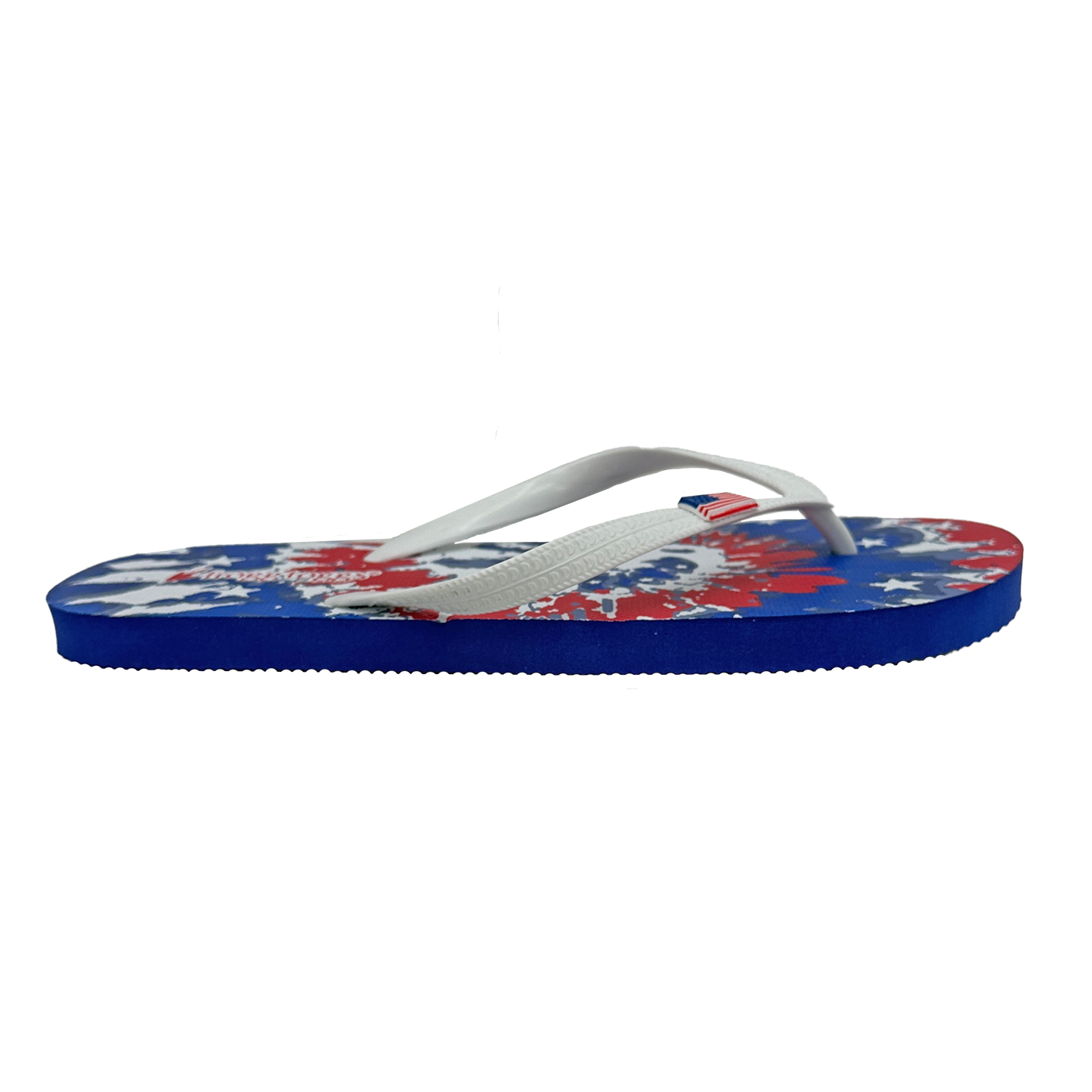 Flip-flop with floral pattern on a white background