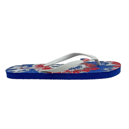 Flip-flop with floral pattern on a white background