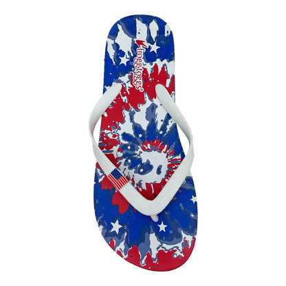 Flip-flop with American flag design on a white background
