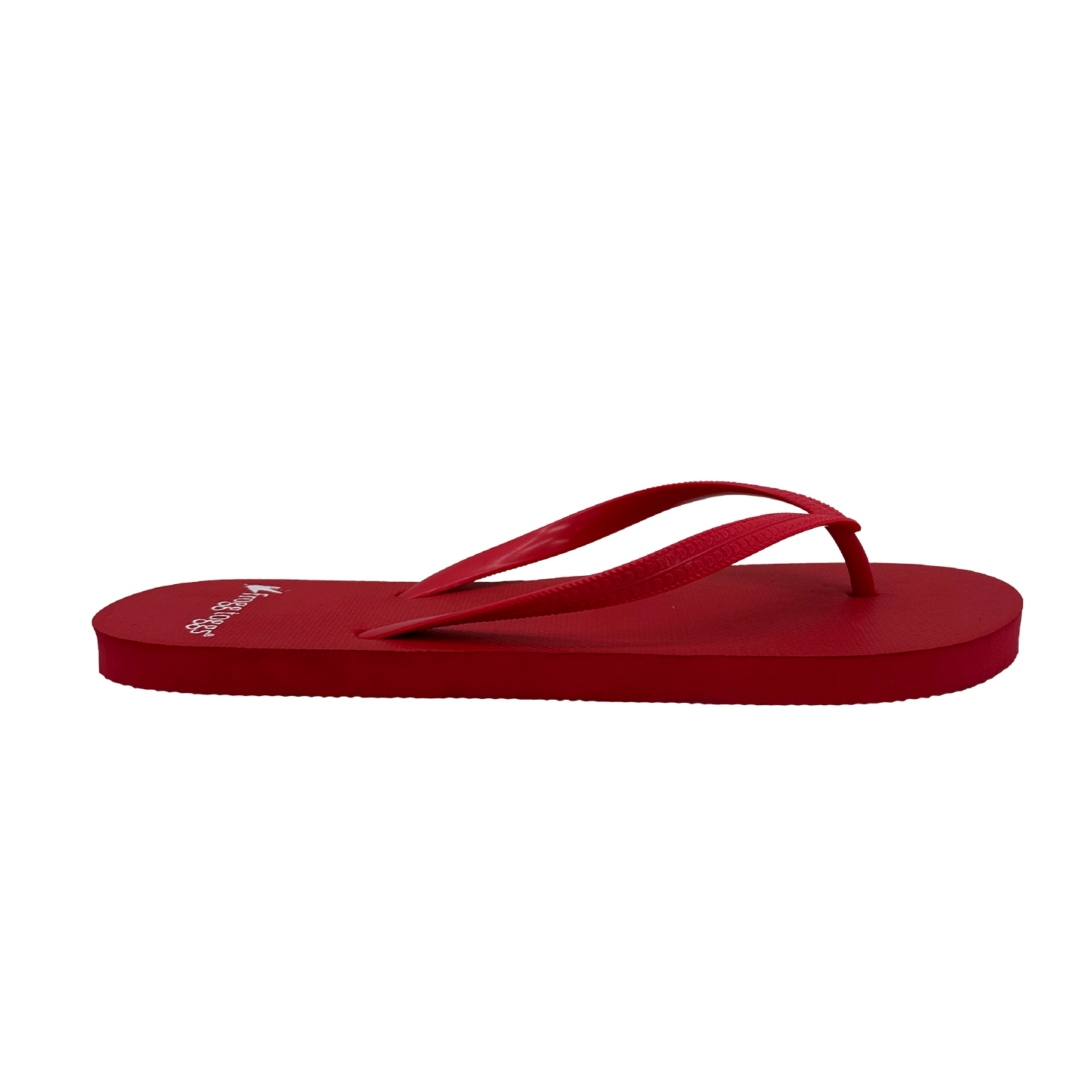 Red flip-flop sandal on a white background