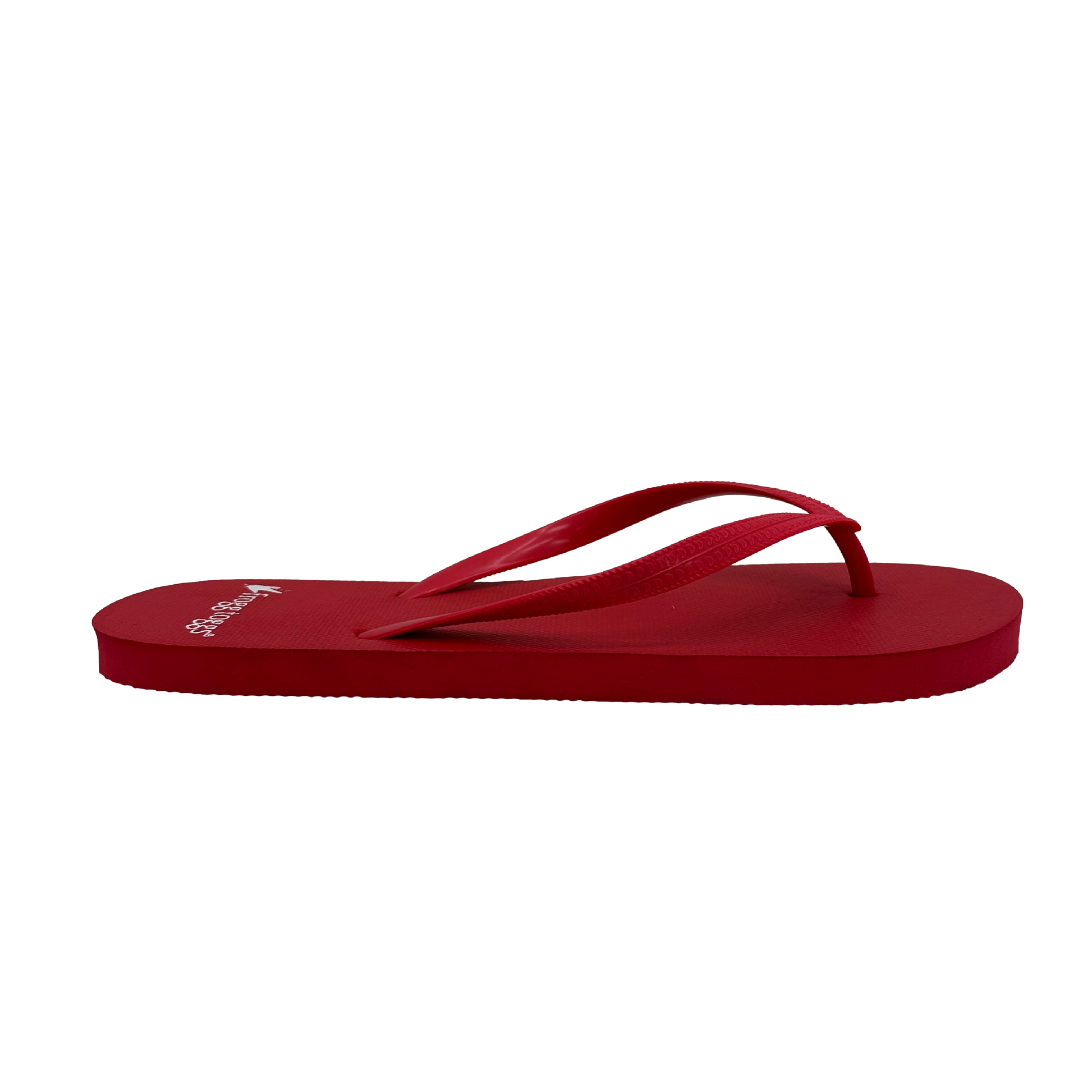 Red flip-flop sandal on a white background