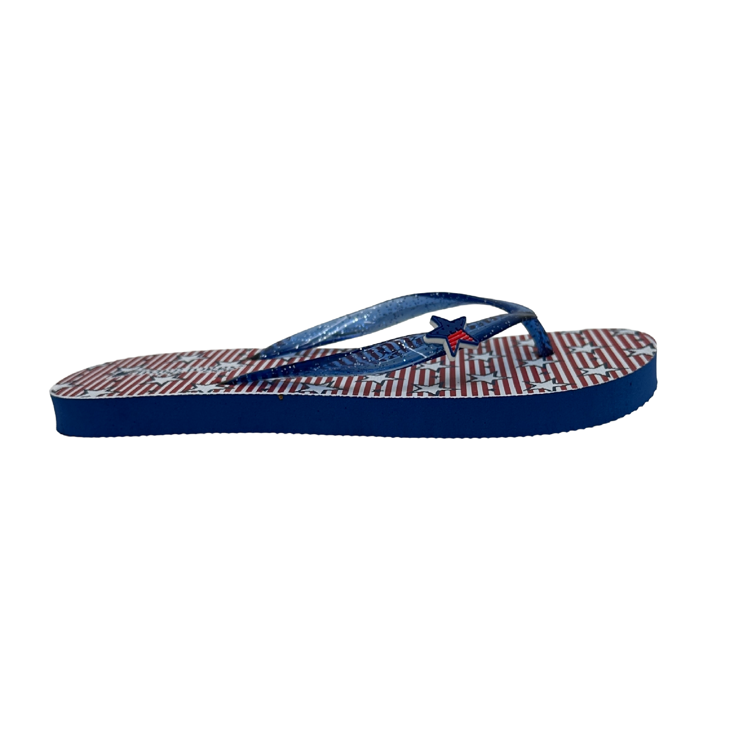 Flip-flop with star design on a white background
