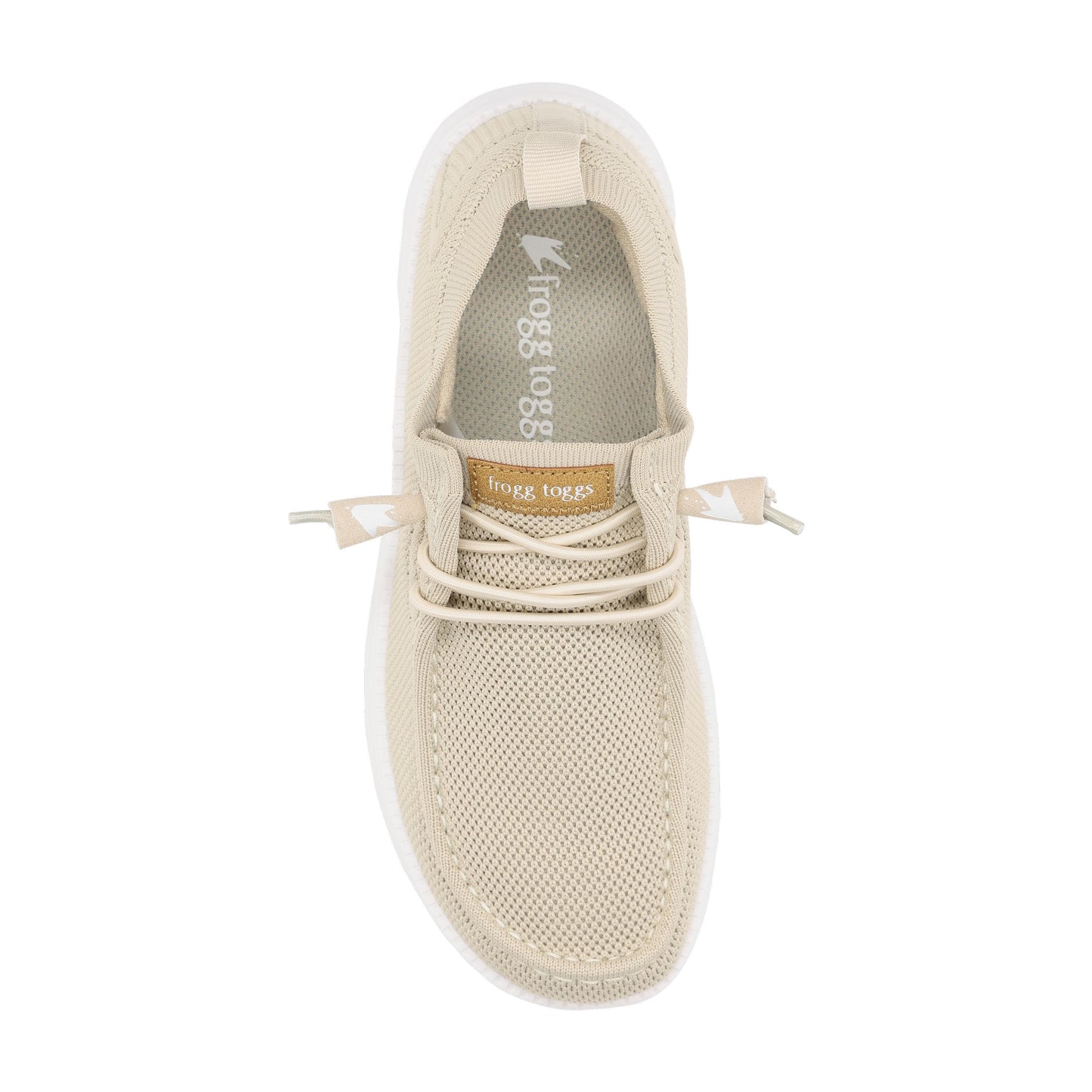 Beige casual shoe with brand logo on a white background