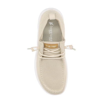 Beige casual shoe with brand logo on a white background