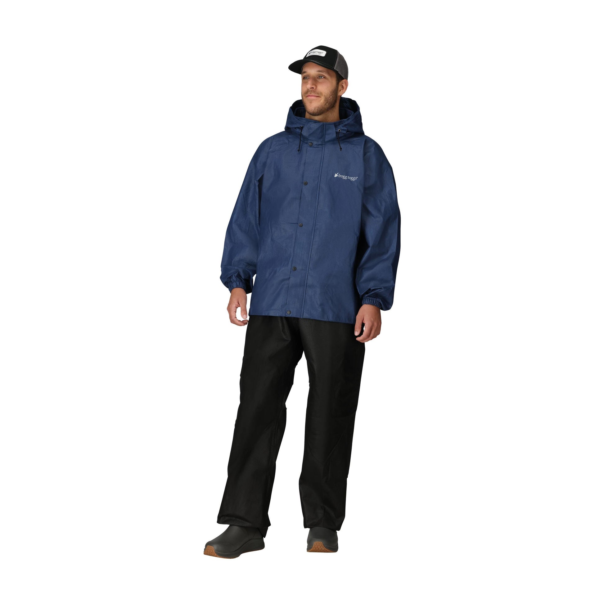 Frogg Toggs® Men's Classic All-Sport Waterproof Breathable Rain Suit Black and Royal Blue / LG