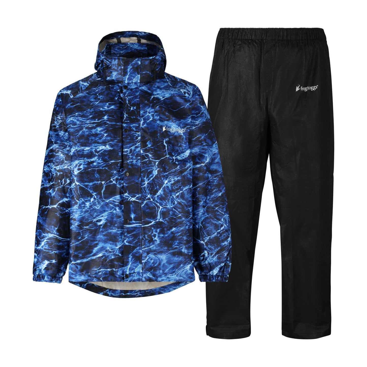 Frogg Toggs® Men's Classic All-Sport Waterproof Breathable Rain Suit Mossy Oak Elements Marlin and Black / LG
