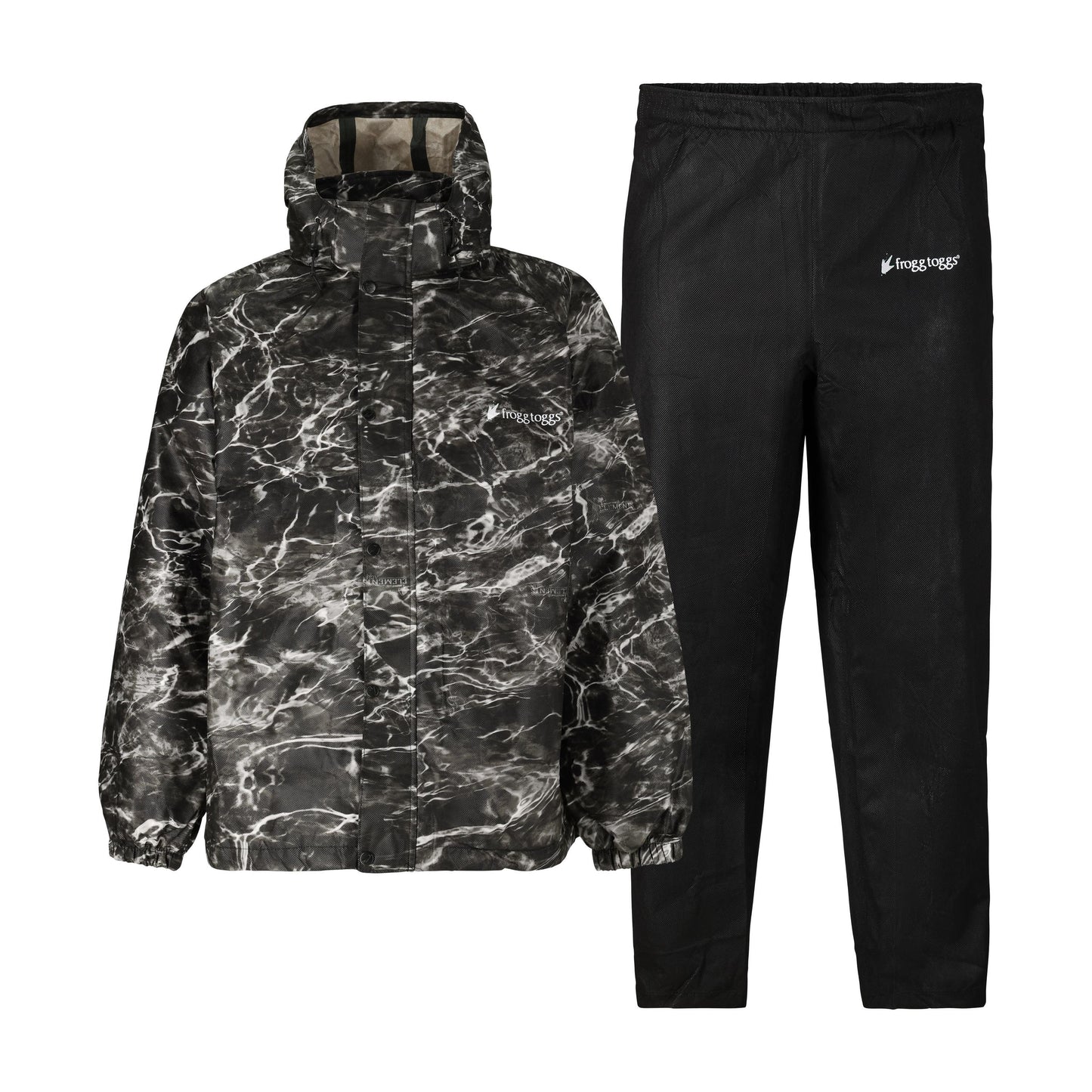 Frogg Toggs® Men's Classic All-Sport Waterproof Breathable Rain Suit Mossy Oak Elements Blacktip and Black / LG