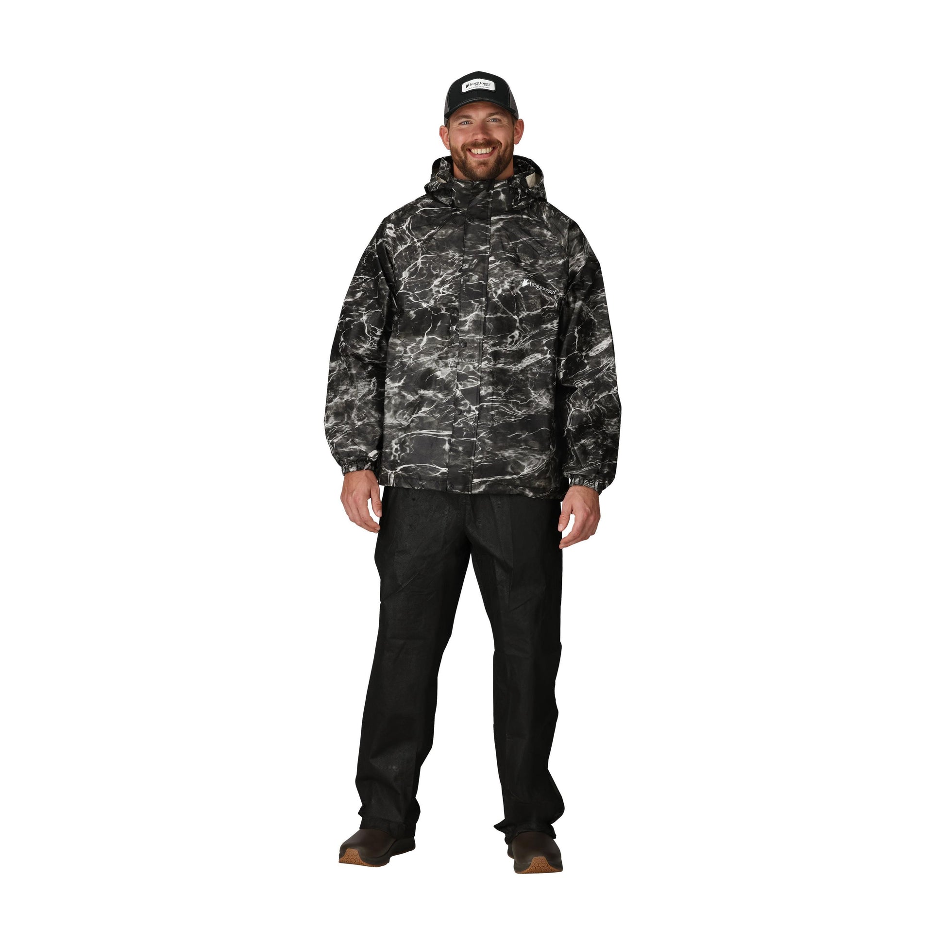 Frogg Toggs® Men's Classic All-Sport Waterproof Breathable Rain Suit Mossy Oak Elements Blacktip and Black / LG