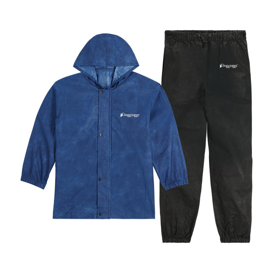 Frogg Toggs® Polly Woggs® Waterproof Youth Rain Suit Black and Royal Blue / LG