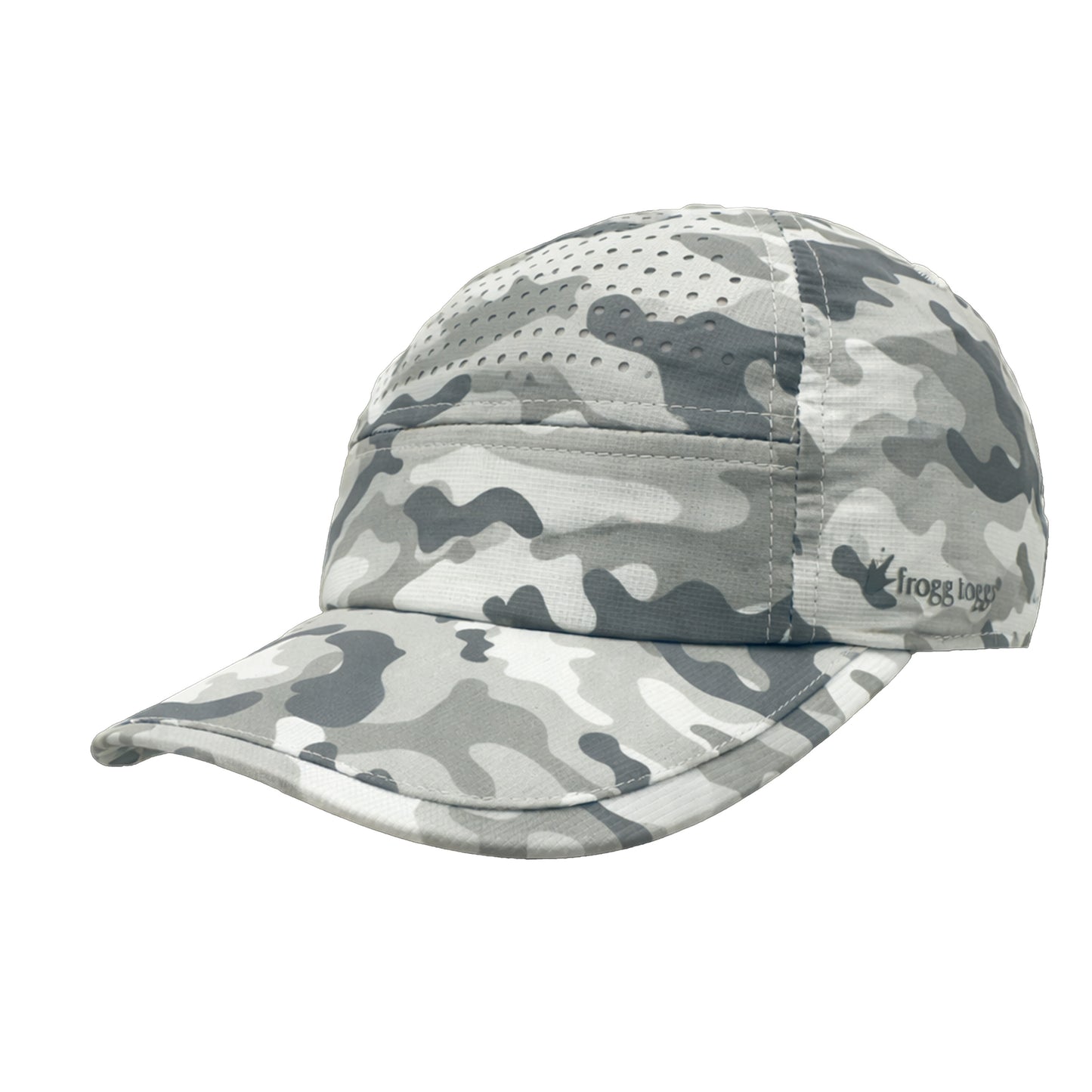 Camouflage-patterned cap on a white background