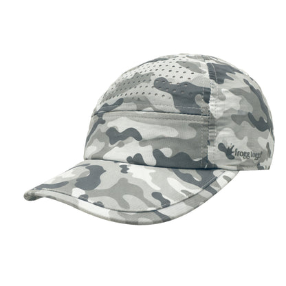 Camouflage-patterned cap on a white background
