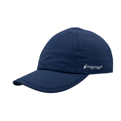 Navy blue cap with a brand logo on a white background