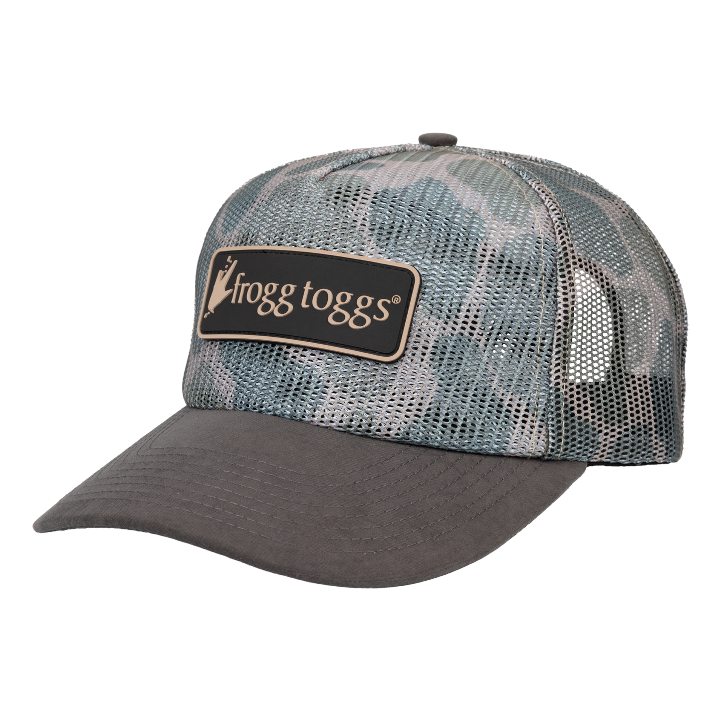 Frogg Toggs® All-Mesh Semi-Curved Snapback Cap | Classic Duck Camo | One Size.