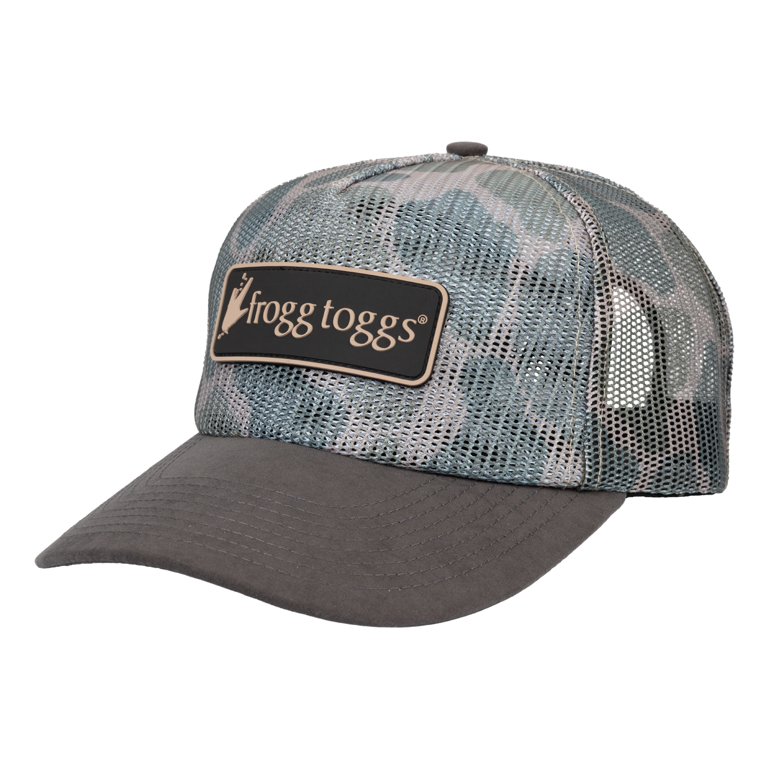 Frogg Toggs® All-Mesh Semi-Curved Snapback Cap | Classic Duck Camo | One Size.